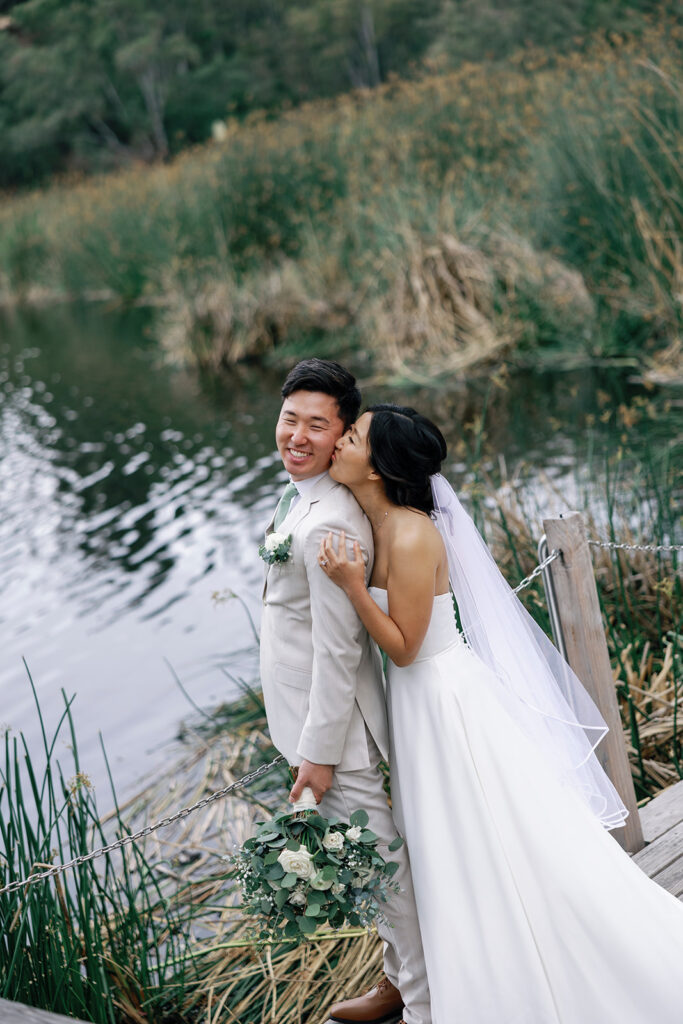 wedding portraits near the water