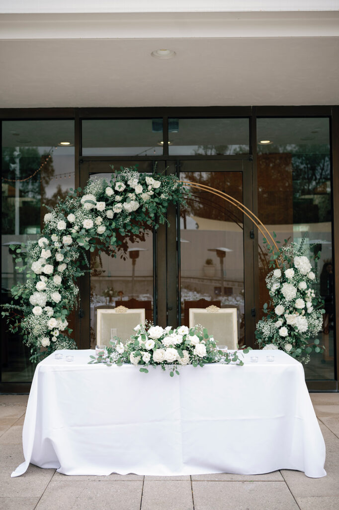 sweetheart table at laguna wedding