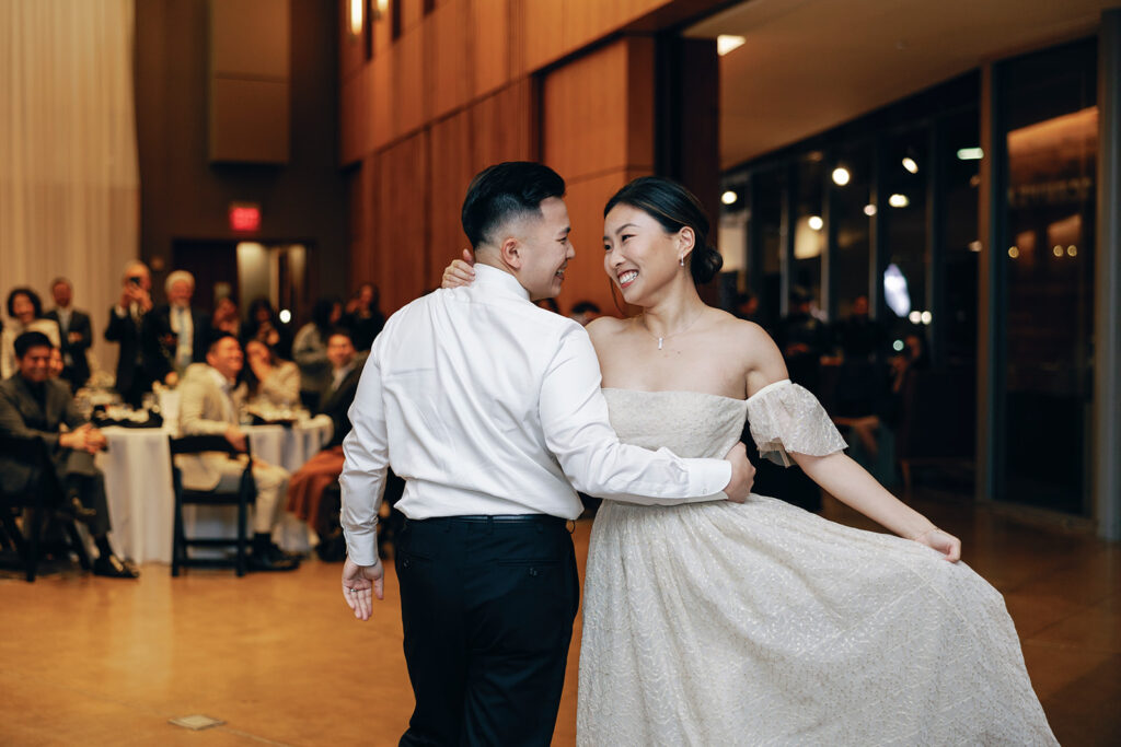 first dance at scripps seaside forum wedding