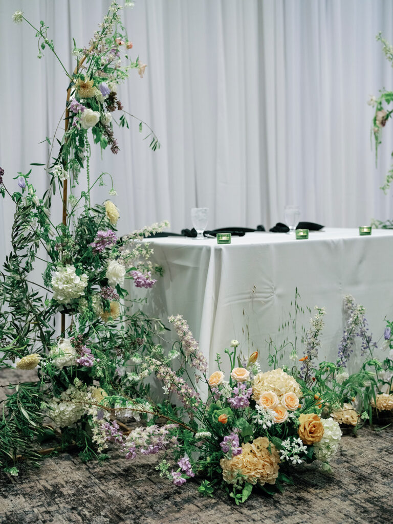 sweetheart table at scripps seaside forum wedding