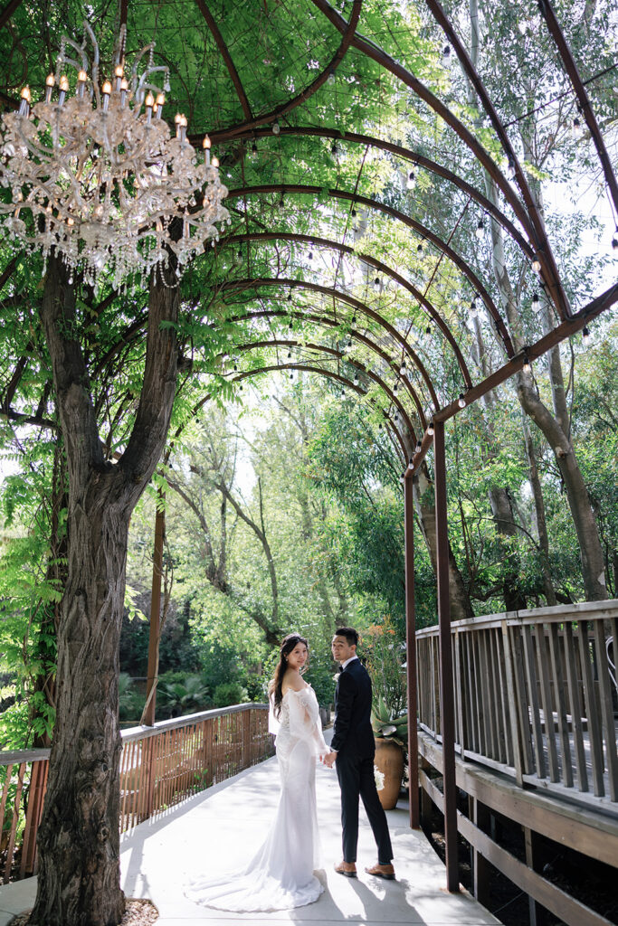 bride and groom portraits at calamigos ranch