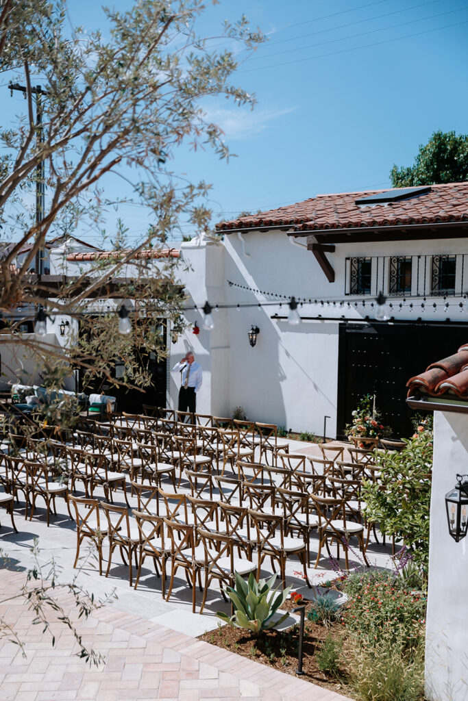 wedding ceremony set up open air ceremony at agape 1928