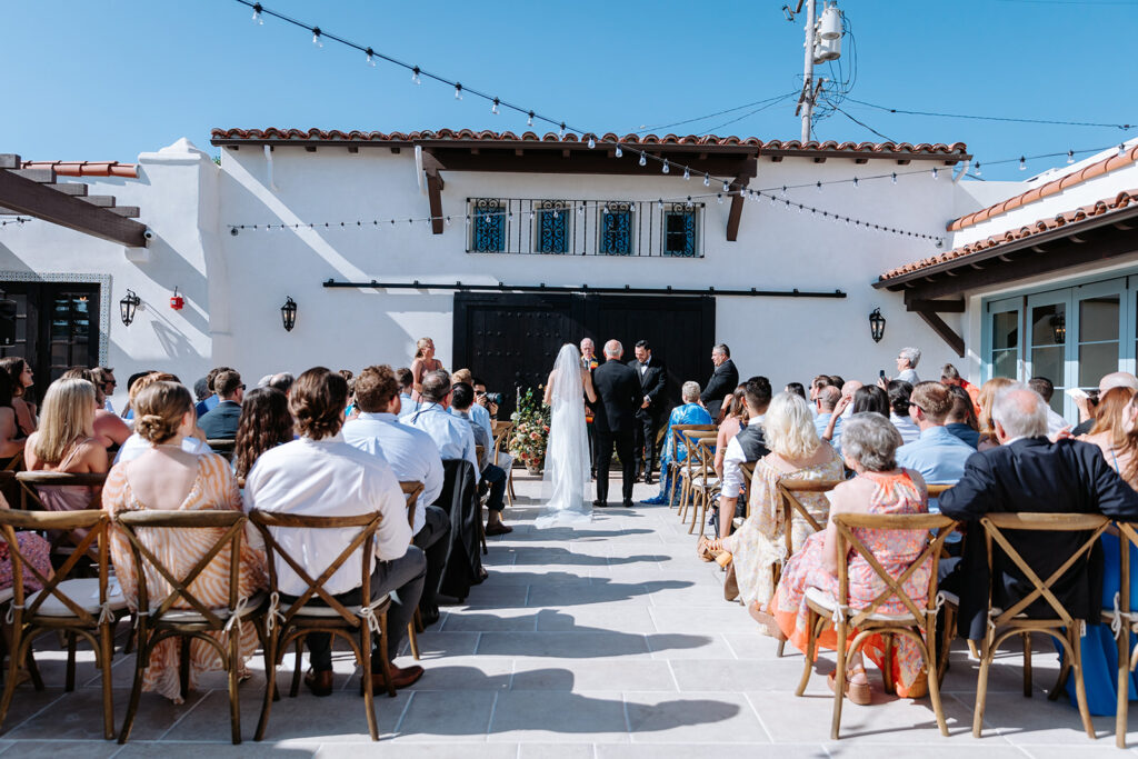 open air wedding ceremony at agape 1928