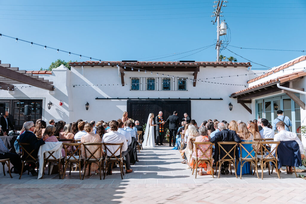 open air wedding ceremony at agape 1928