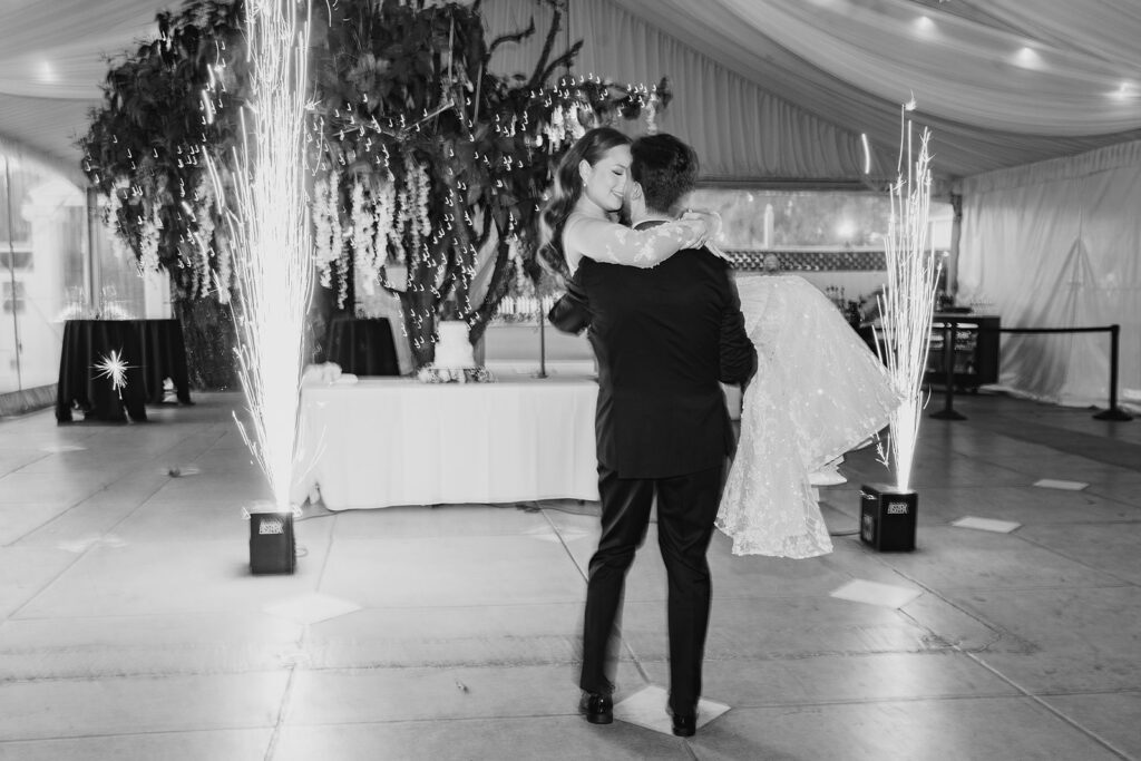 bride and groom first dance at jefferson street mansion wedding