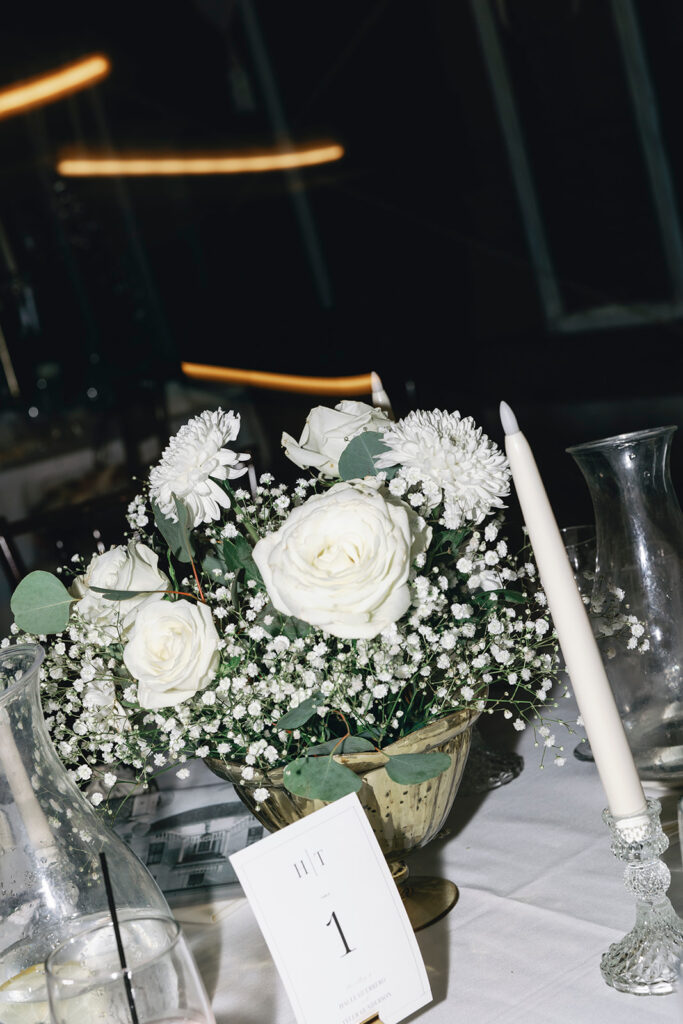 tablescape florals for jefferson street mansion wedding